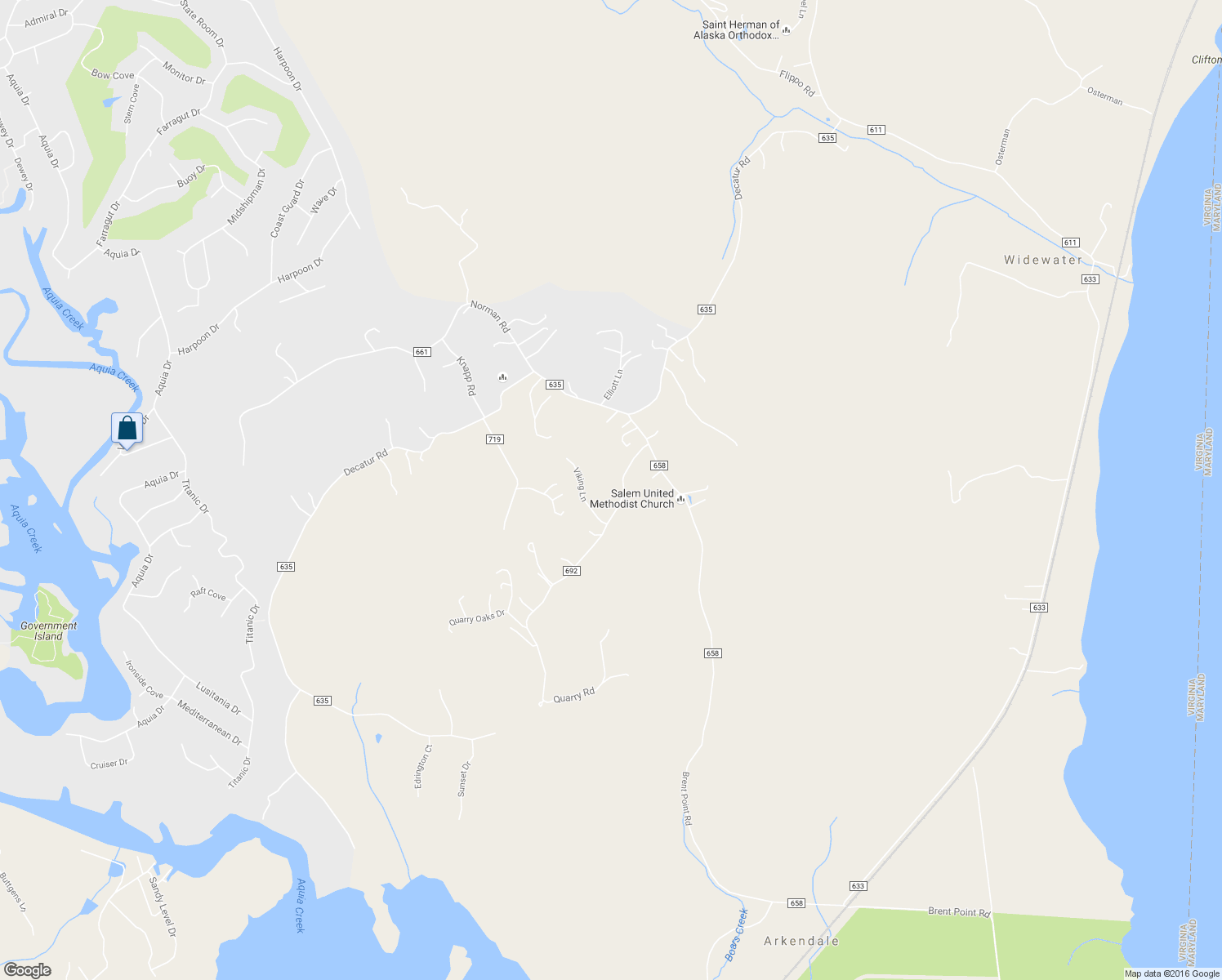 map of restaurants, bars, coffee shops, grocery stores, and more near 44 Quarry Road in Stafford