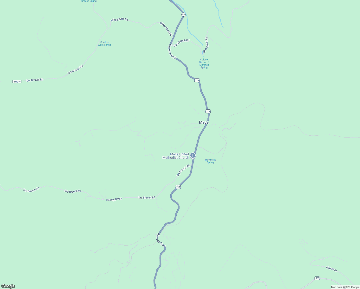 map of restaurants, bars, coffee shops, grocery stores, and more near Northern Trail in Slaty Fork