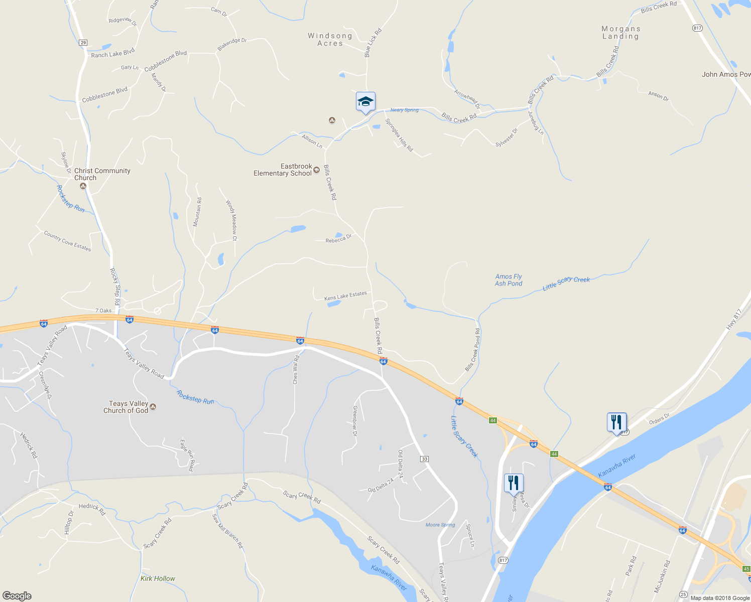 map of restaurants, bars, coffee shops, grocery stores, and more near 7 Cross Circle in Winfield