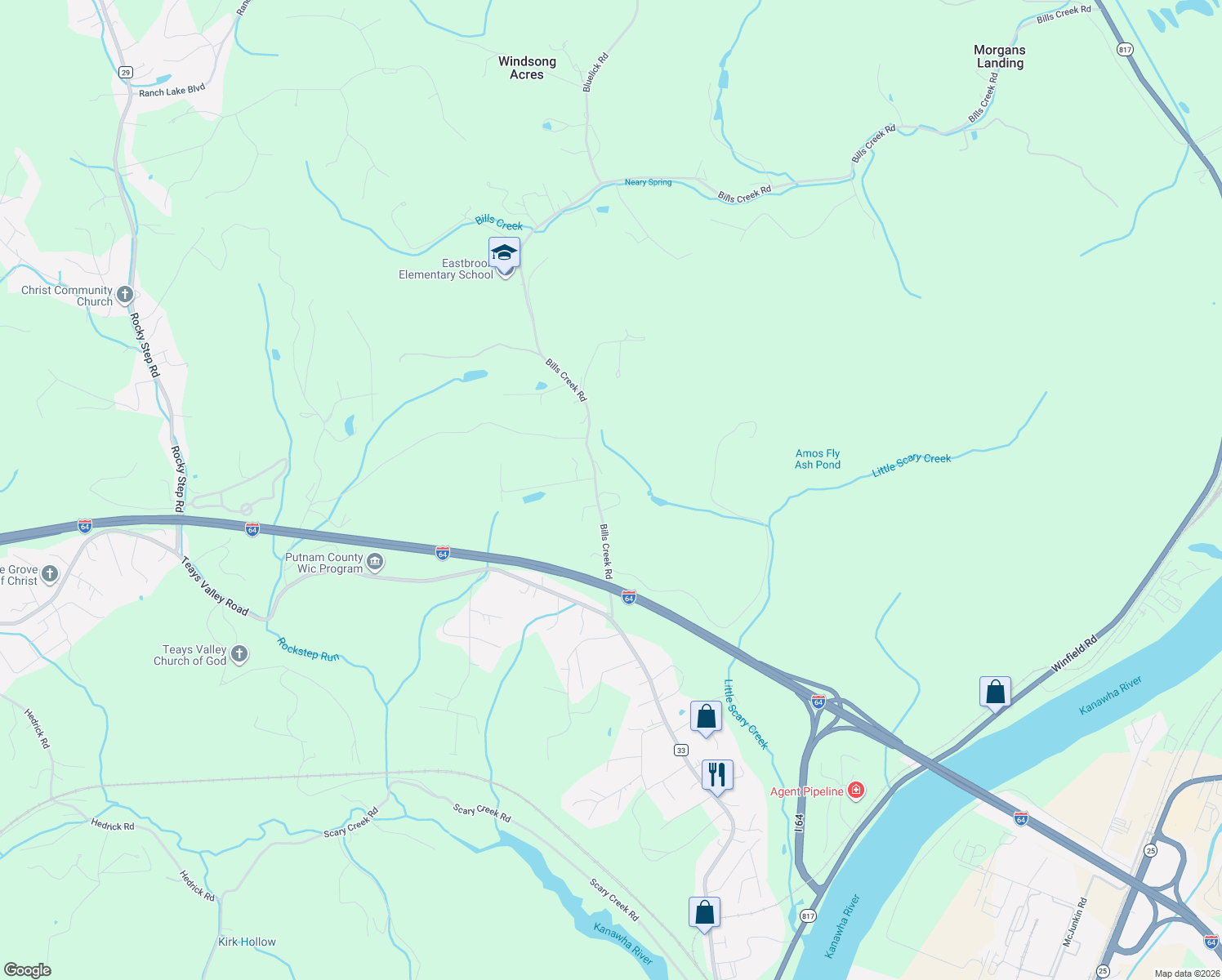 map of restaurants, bars, coffee shops, grocery stores, and more near 2-26 Cross Circle in Winfield
