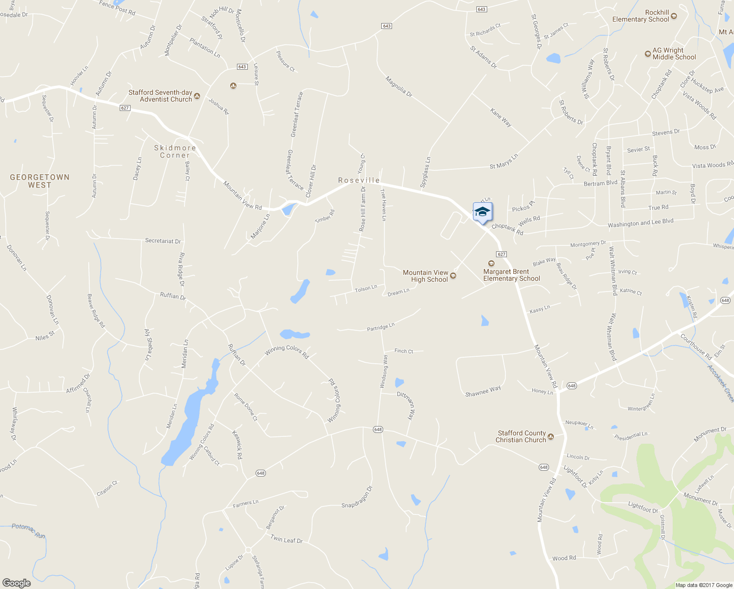 map of restaurants, bars, coffee shops, grocery stores, and more near 15 Tolson Lane in Stafford