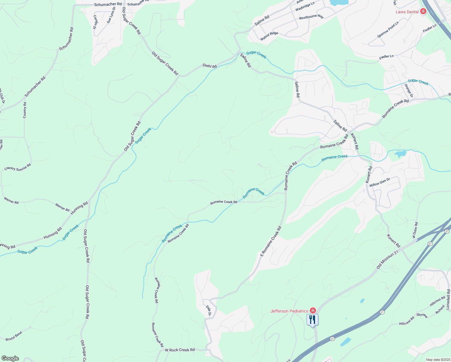 map of restaurants, bars, coffee shops, grocery stores, and more near 117 Jensen Hills Drive in Fenton