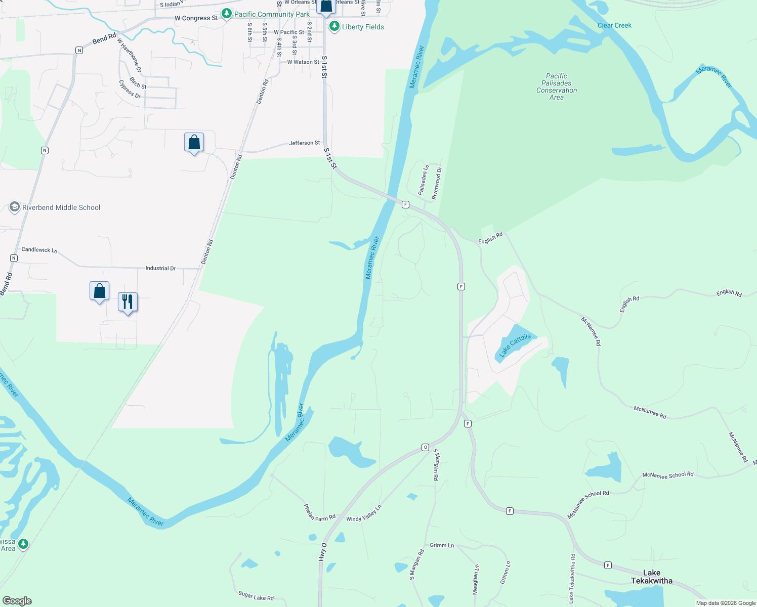 map of restaurants, bars, coffee shops, grocery stores, and more near 1833 Opeechee Beach Road in Pacific