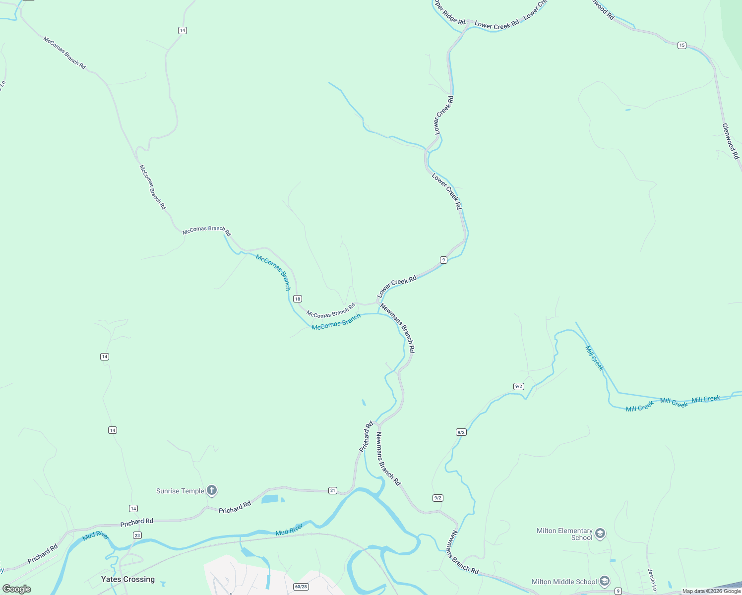 map of restaurants, bars, coffee shops, grocery stores, and more near 3013-3025 McComas Branch Road in Milton