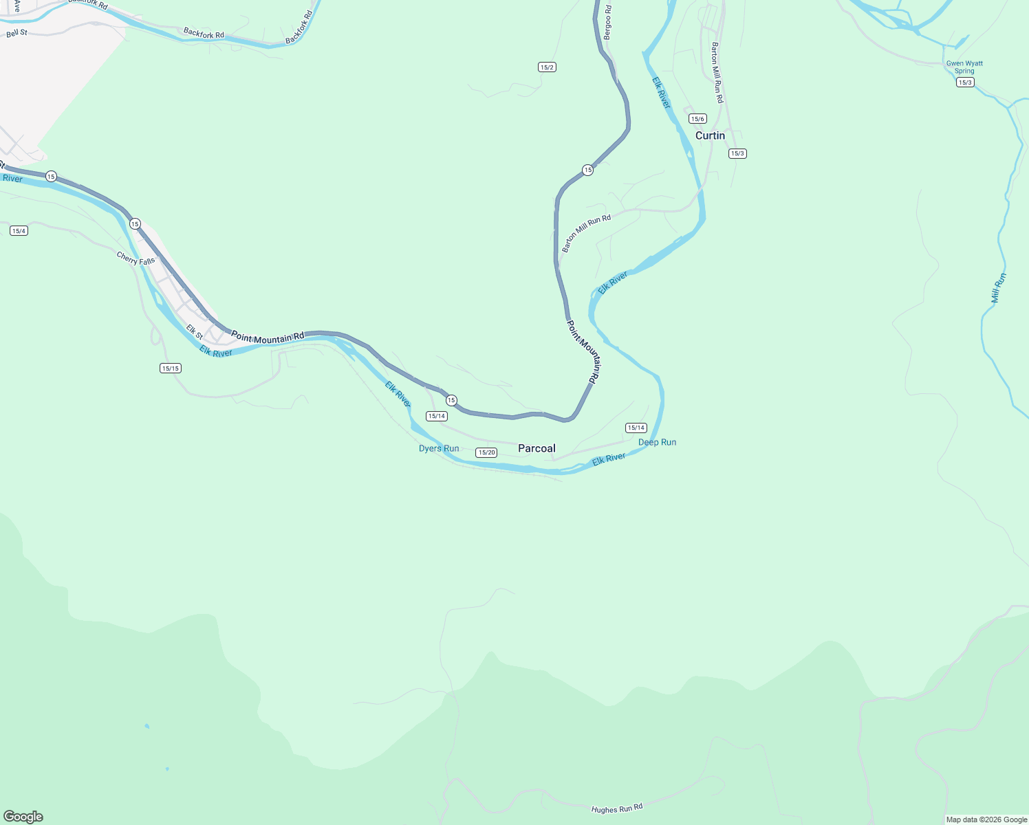map of restaurants, bars, coffee shops, grocery stores, and more near 1349 Point Mountain Road in Webster Springs