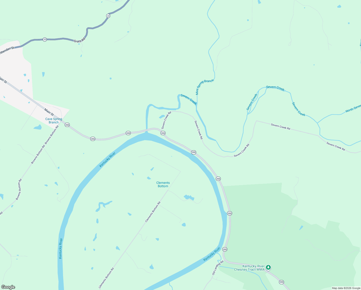 map of restaurants, bars, coffee shops, grocery stores, and more near 3105 Gratz Road in Owenton