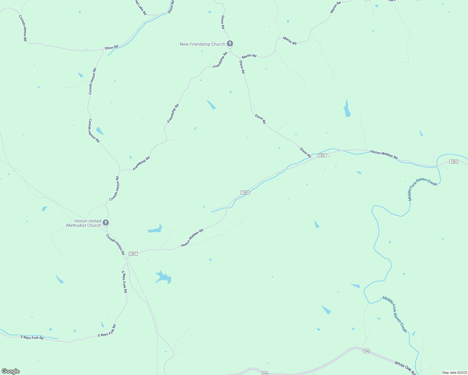 map of restaurants, bars, coffee shops, grocery stores, and more near 3874 Hinton-Webber Road in Corinth