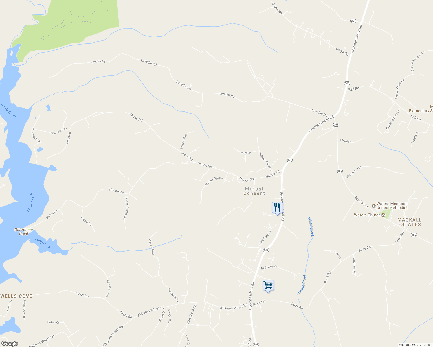 map of restaurants, bars, coffee shops, grocery stores, and more near 3121 Mallory Square in Port Republic