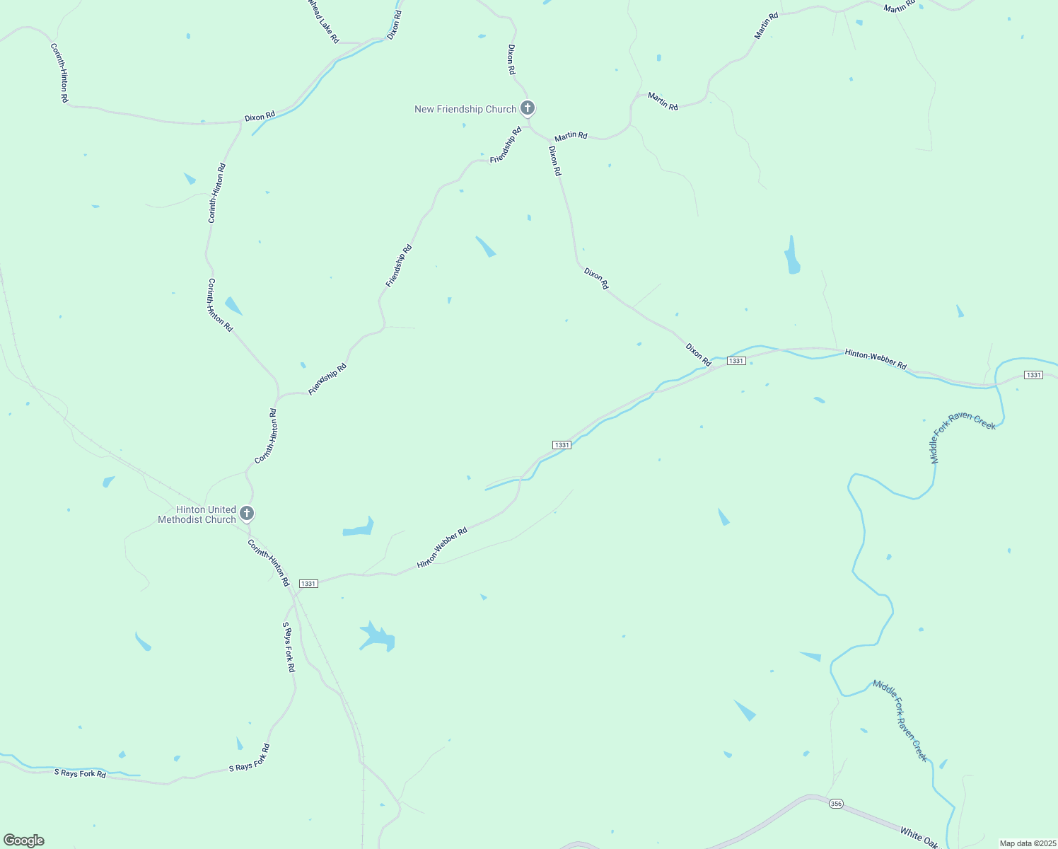 map of restaurants, bars, coffee shops, grocery stores, and more near 3874 Hinton-Webber Road in Corinth