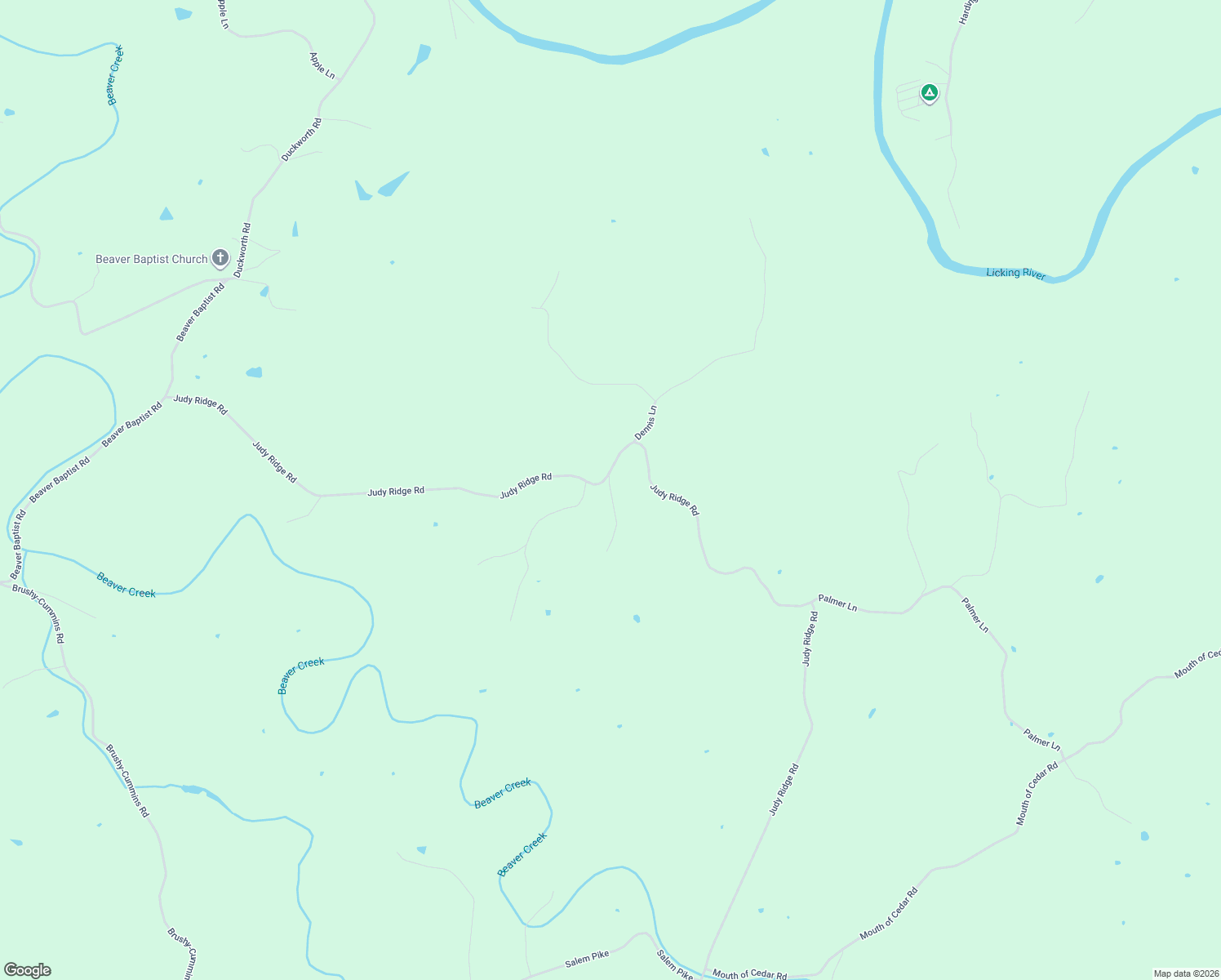 map of restaurants, bars, coffee shops, grocery stores, and more near 2083 Judy Ridge Road in Cynthiana
