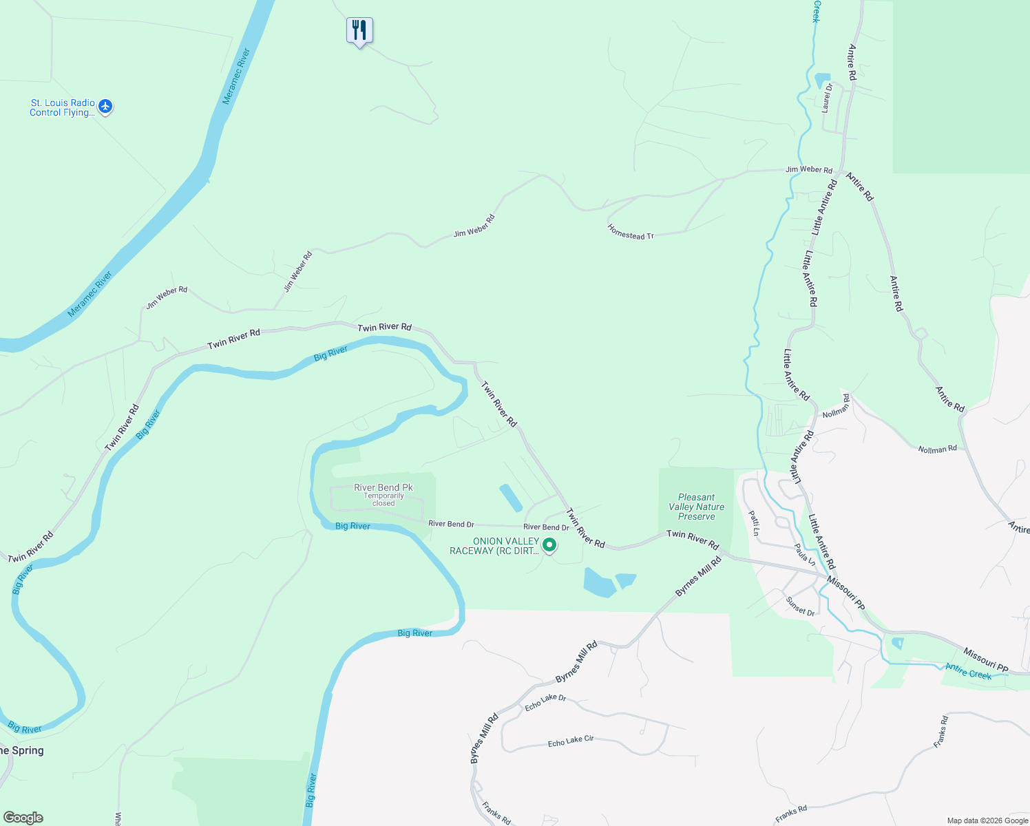 map of restaurants, bars, coffee shops, grocery stores, and more near 7011 Twin River Road in Eureka