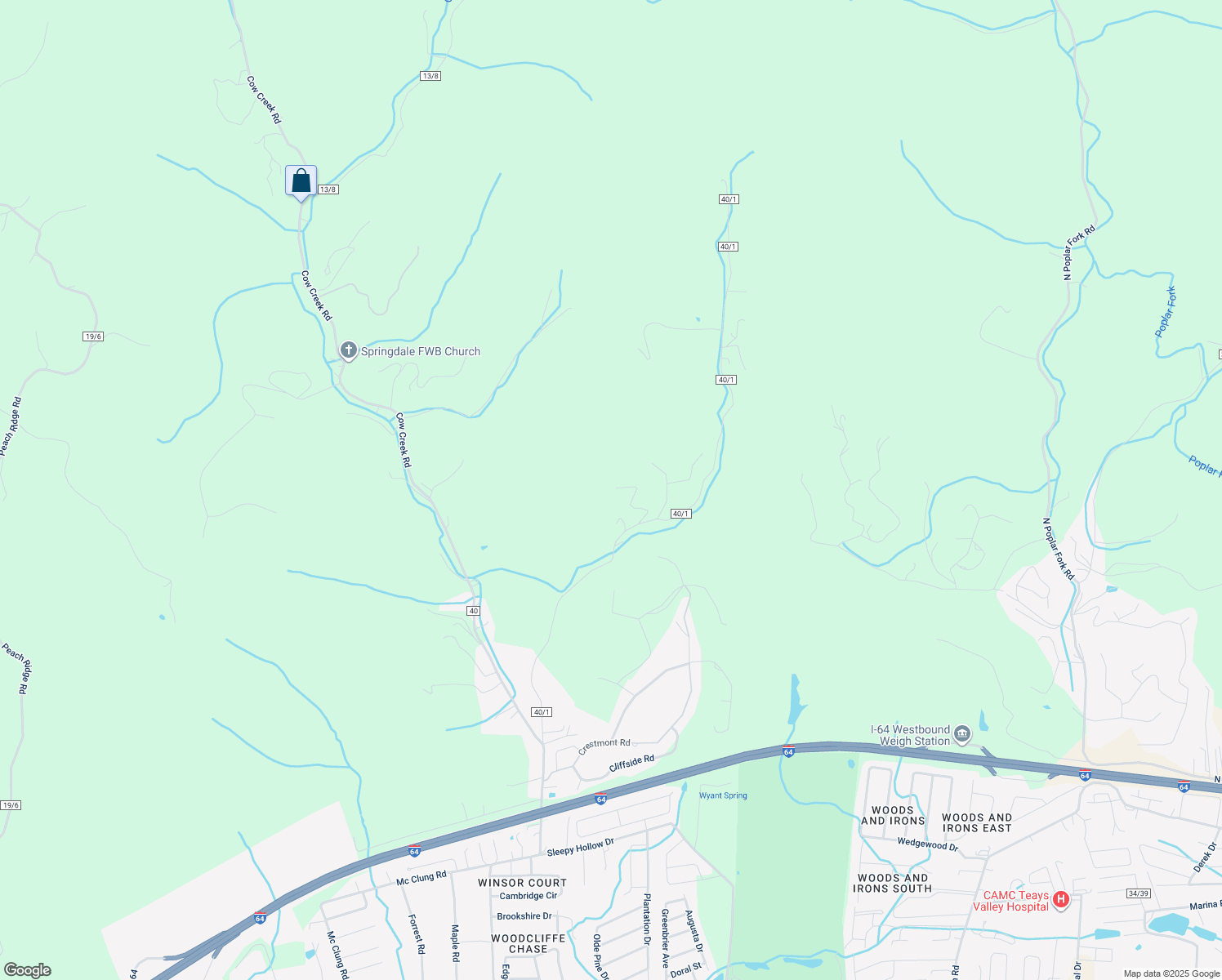 map of restaurants, bars, coffee shops, grocery stores, and more near 765 Hereford Road in Hurricane