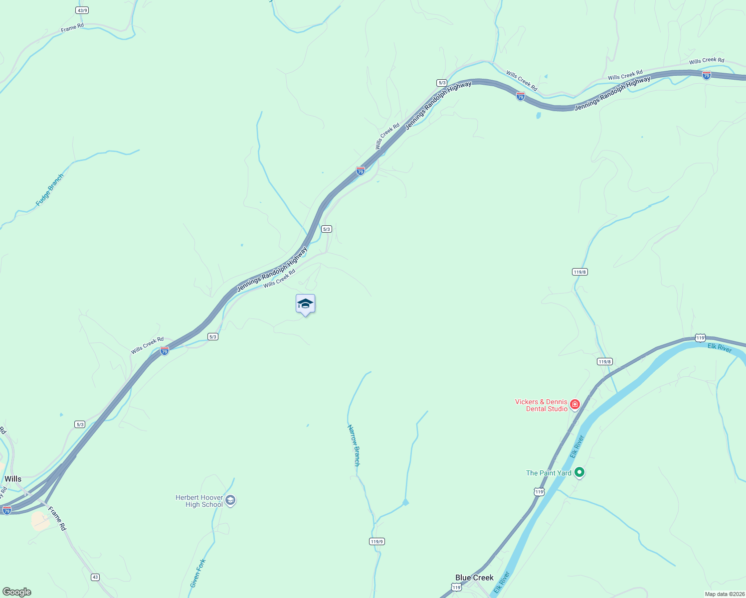 map of restaurants, bars, coffee shops, grocery stores, and more near 510 Mongo Mountain in Frame