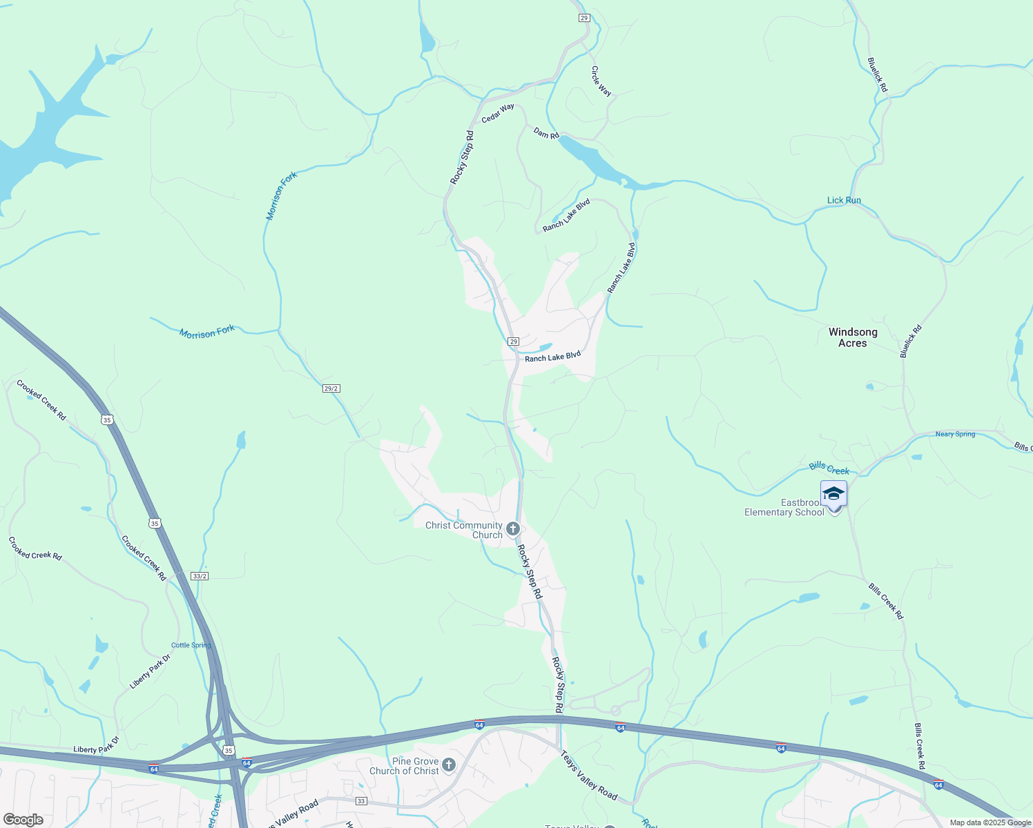 map of restaurants, bars, coffee shops, grocery stores, and more near 169 Rocky Step Road in Putnam County
