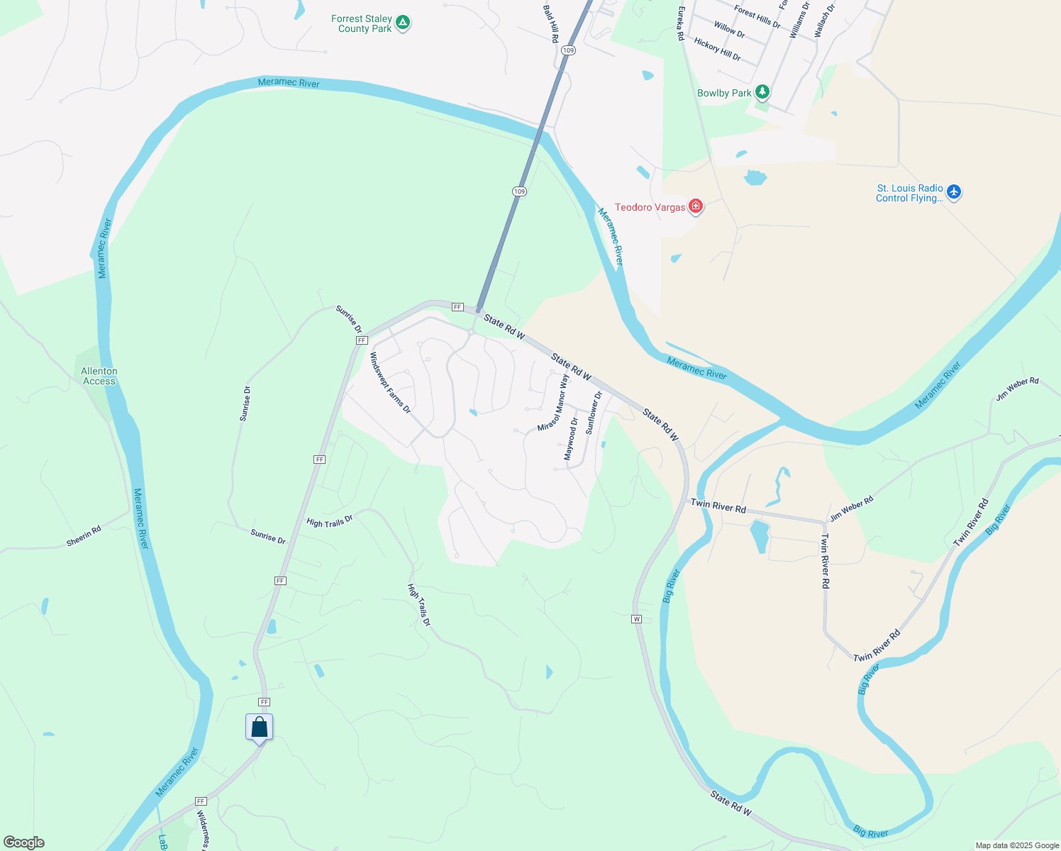 map of restaurants, bars, coffee shops, grocery stores, and more near 5283 Mirasol Manor Way in Eureka