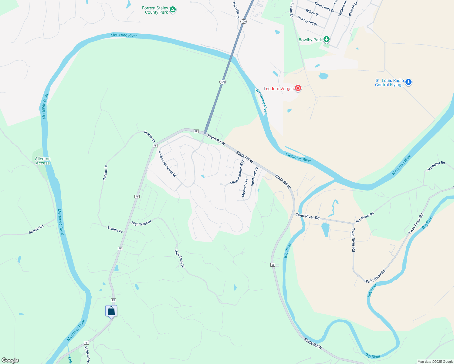 map of restaurants, bars, coffee shops, grocery stores, and more near 5283 Mirasol Manor Way in Eureka
