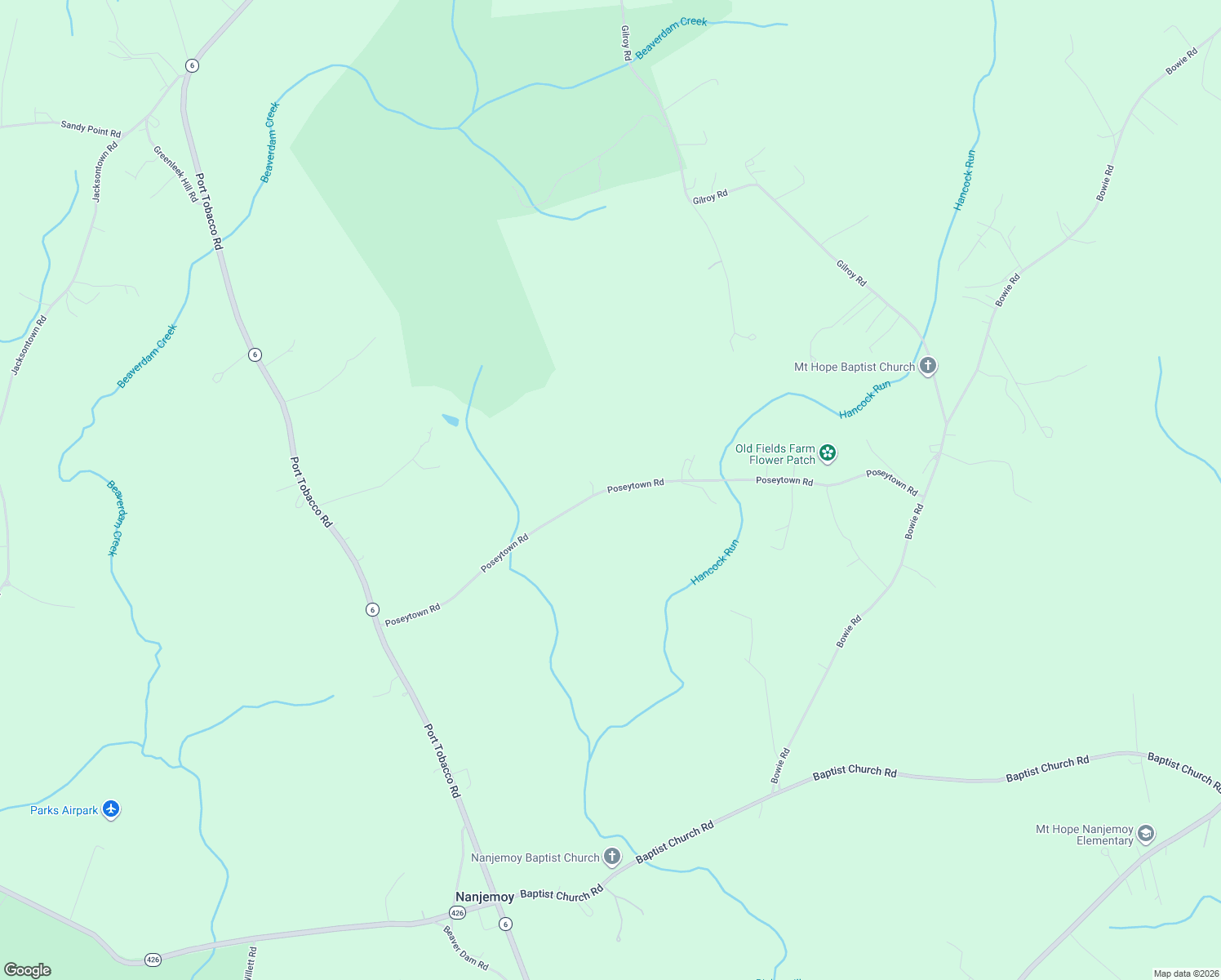 map of restaurants, bars, coffee shops, grocery stores, and more near 3000 Poseytown Road in Nanjemoy