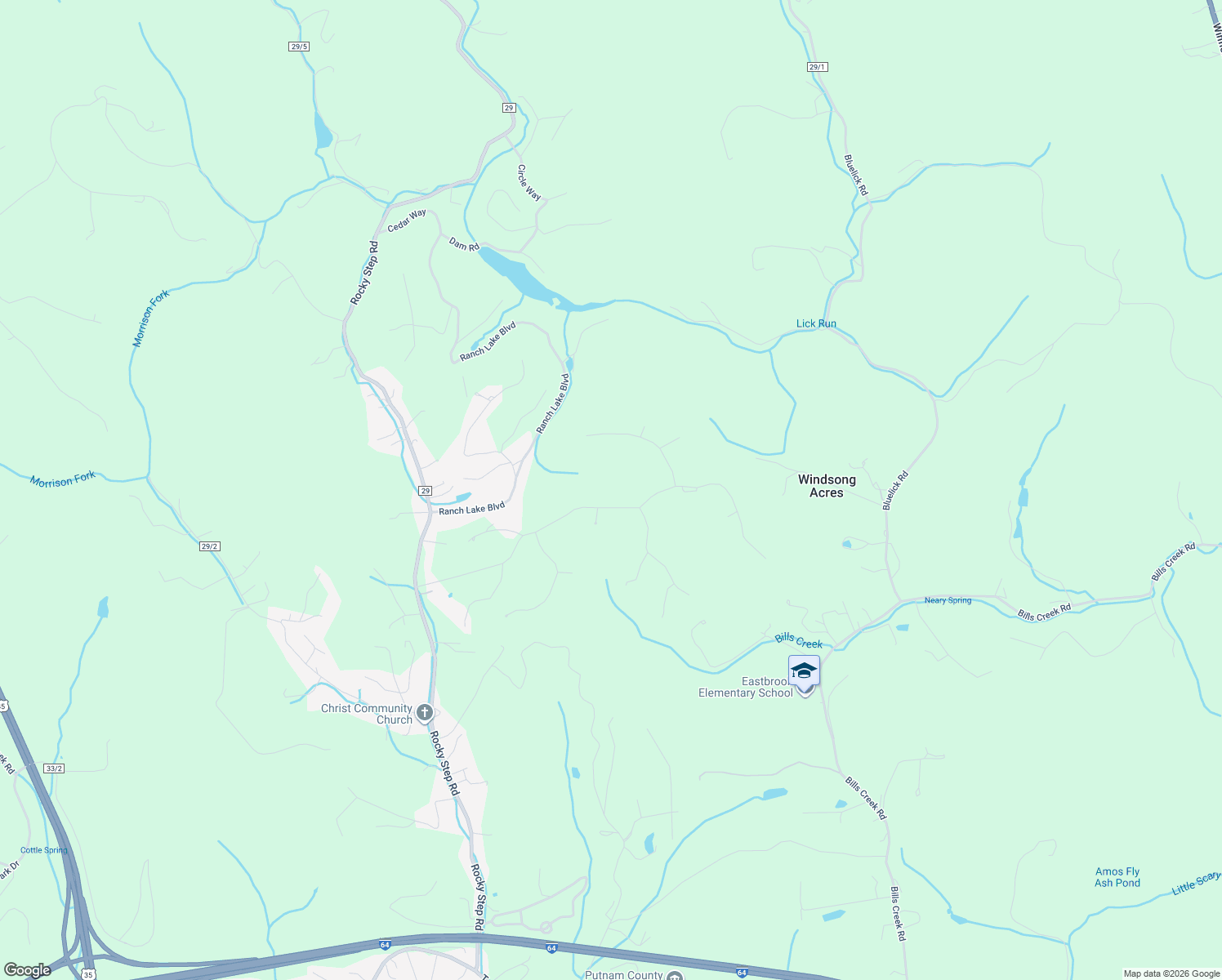 map of restaurants, bars, coffee shops, grocery stores, and more near Cobblestone Blvd in Scott Depot
