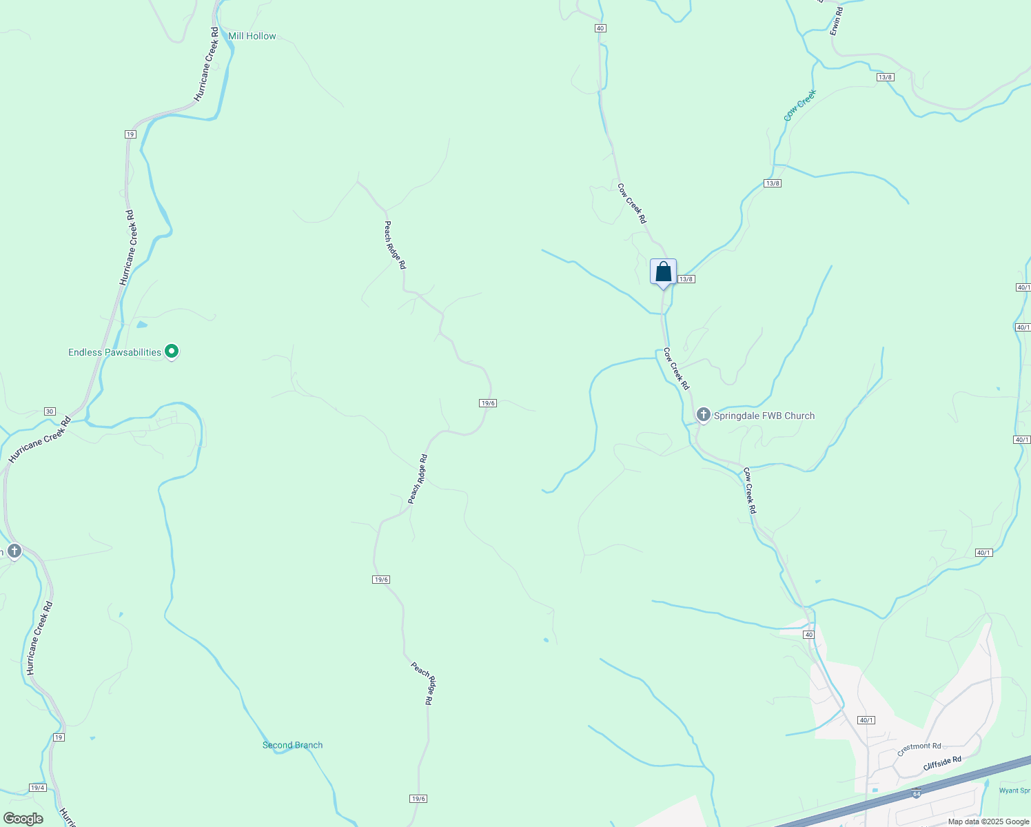 map of restaurants, bars, coffee shops, grocery stores, and more near 108 Avion Lane in Hurricane