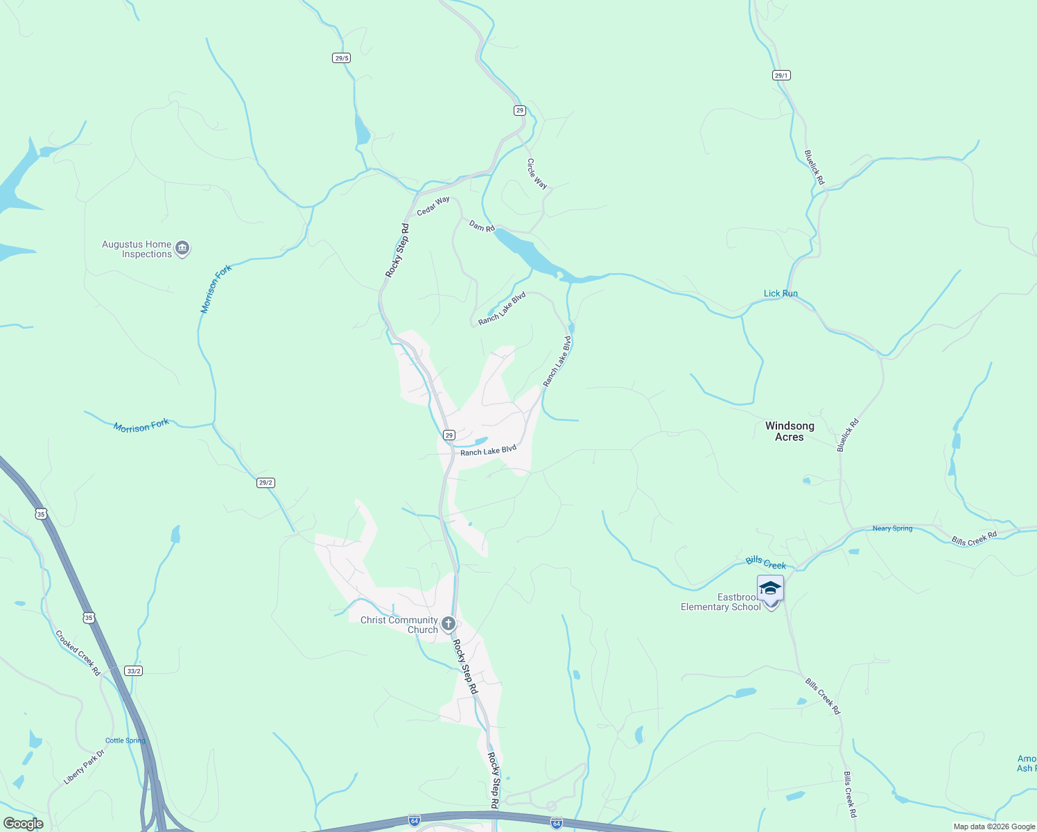 map of restaurants, bars, coffee shops, grocery stores, and more near 41 Ridgeview Drive in Putnam County