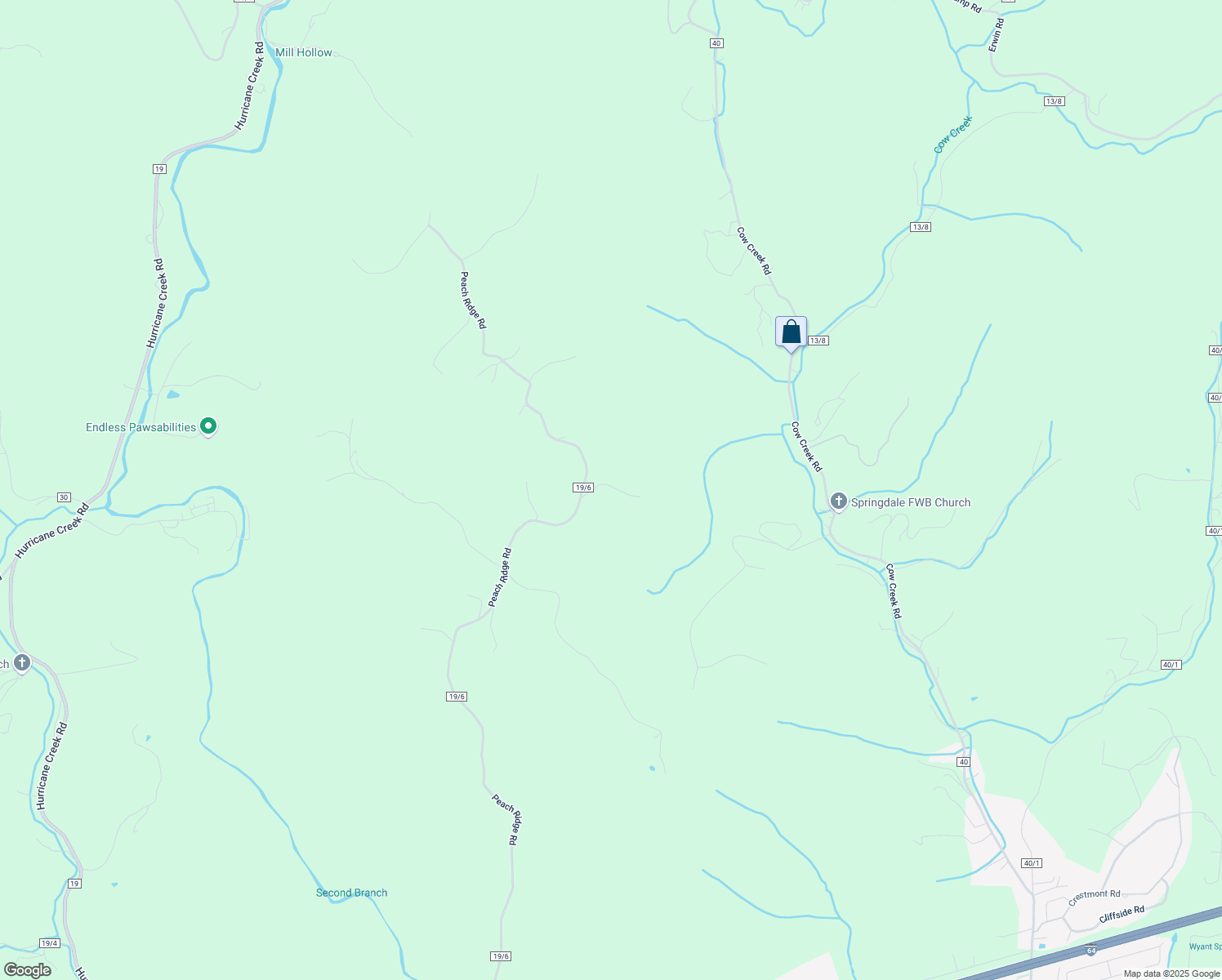 map of restaurants, bars, coffee shops, grocery stores, and more near 108 Avion Lane in Hurricane