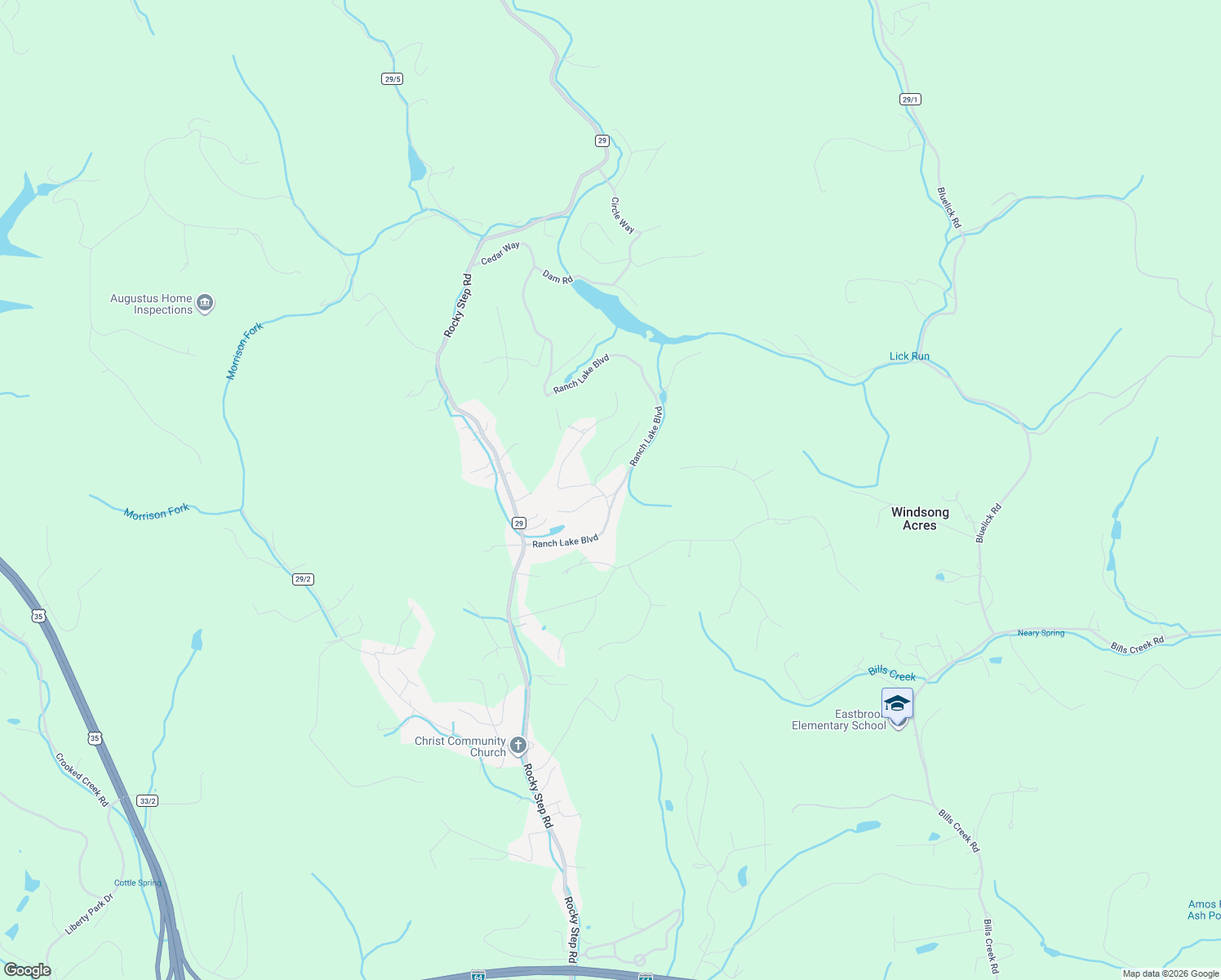 map of restaurants, bars, coffee shops, grocery stores, and more near 41 Ridgeview Dr in Scott Depot