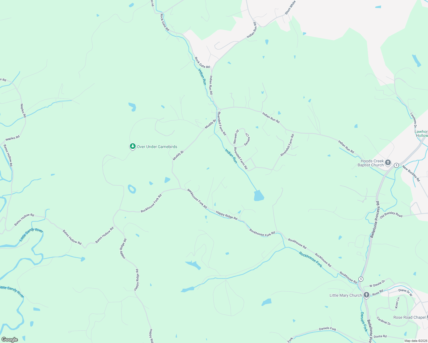 map of restaurants, bars, coffee shops, grocery stores, and more near 171 Cr-1132E in Ashland
