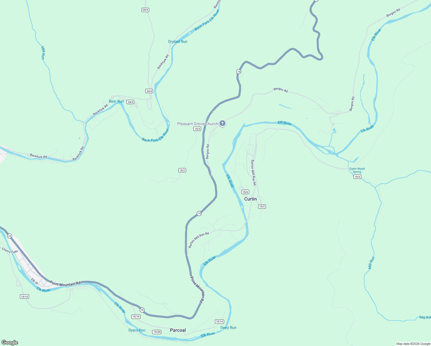 map of restaurants, bars, coffee shops, grocery stores, and more near 24 Bergoo Road in Webster Springs