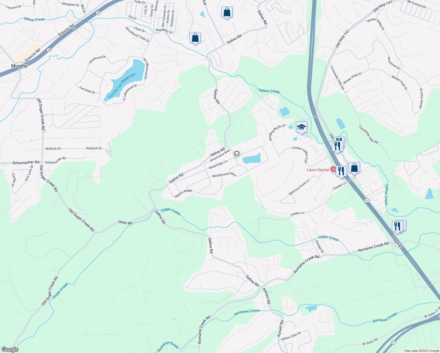 map of restaurants, bars, coffee shops, grocery stores, and more near 1964 Westbourne Way in Fenton