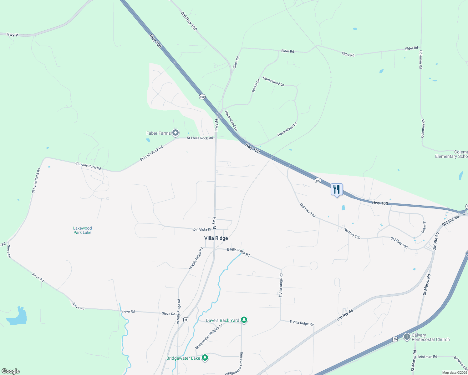 map of restaurants, bars, coffee shops, grocery stores, and more near 392 Martin Field Court in Villa Ridge