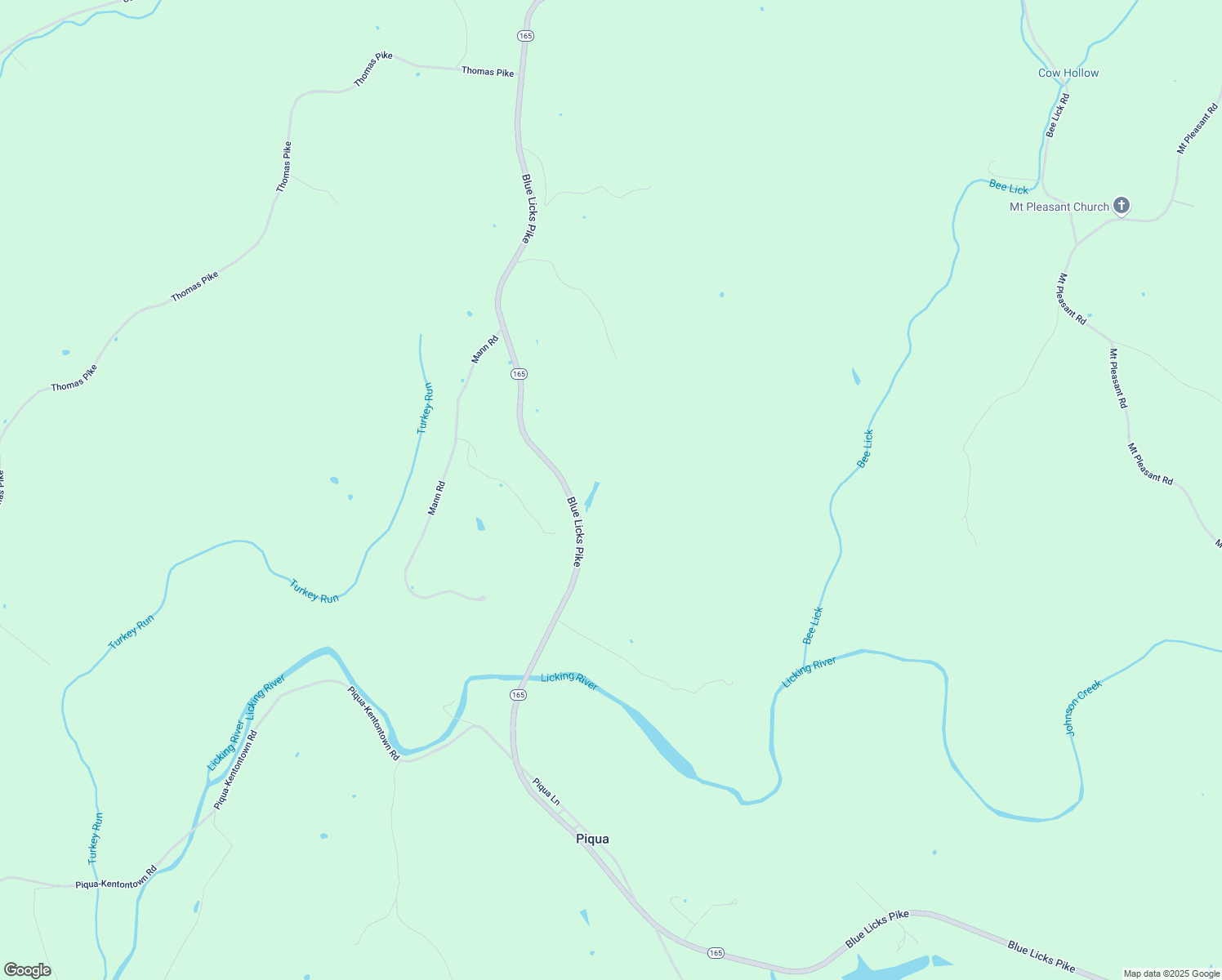 map of restaurants, bars, coffee shops, grocery stores, and more near 4015 Blue Licks Pike in Mount Olivet