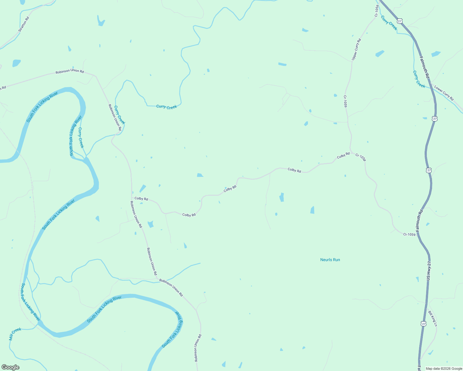 map of restaurants, bars, coffee shops, grocery stores, and more near 1076 Colby Road in Cynthiana