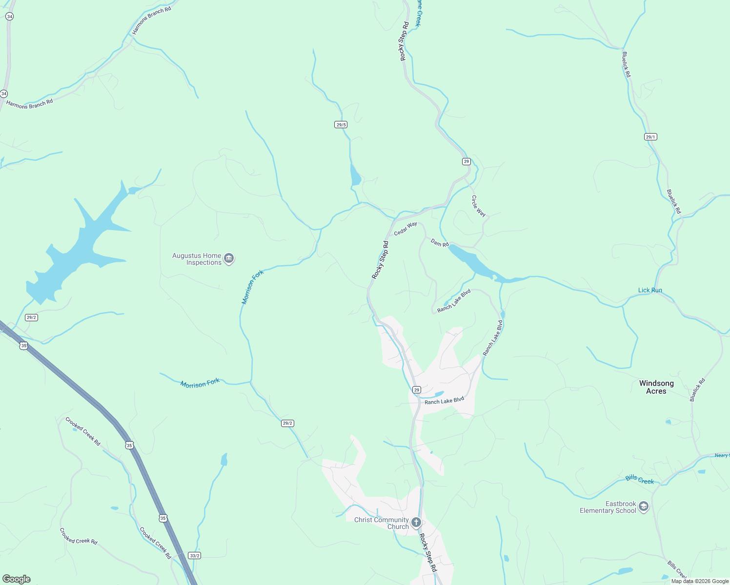 map of restaurants, bars, coffee shops, grocery stores, and more near 1943 Rocky Step Road in Putnam County