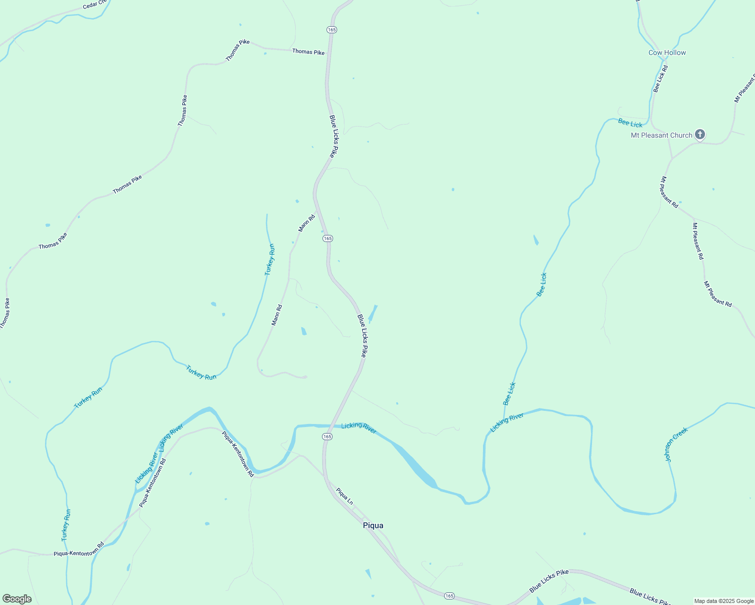 map of restaurants, bars, coffee shops, grocery stores, and more near 4015 Blue Licks Pike in Mount Olivet