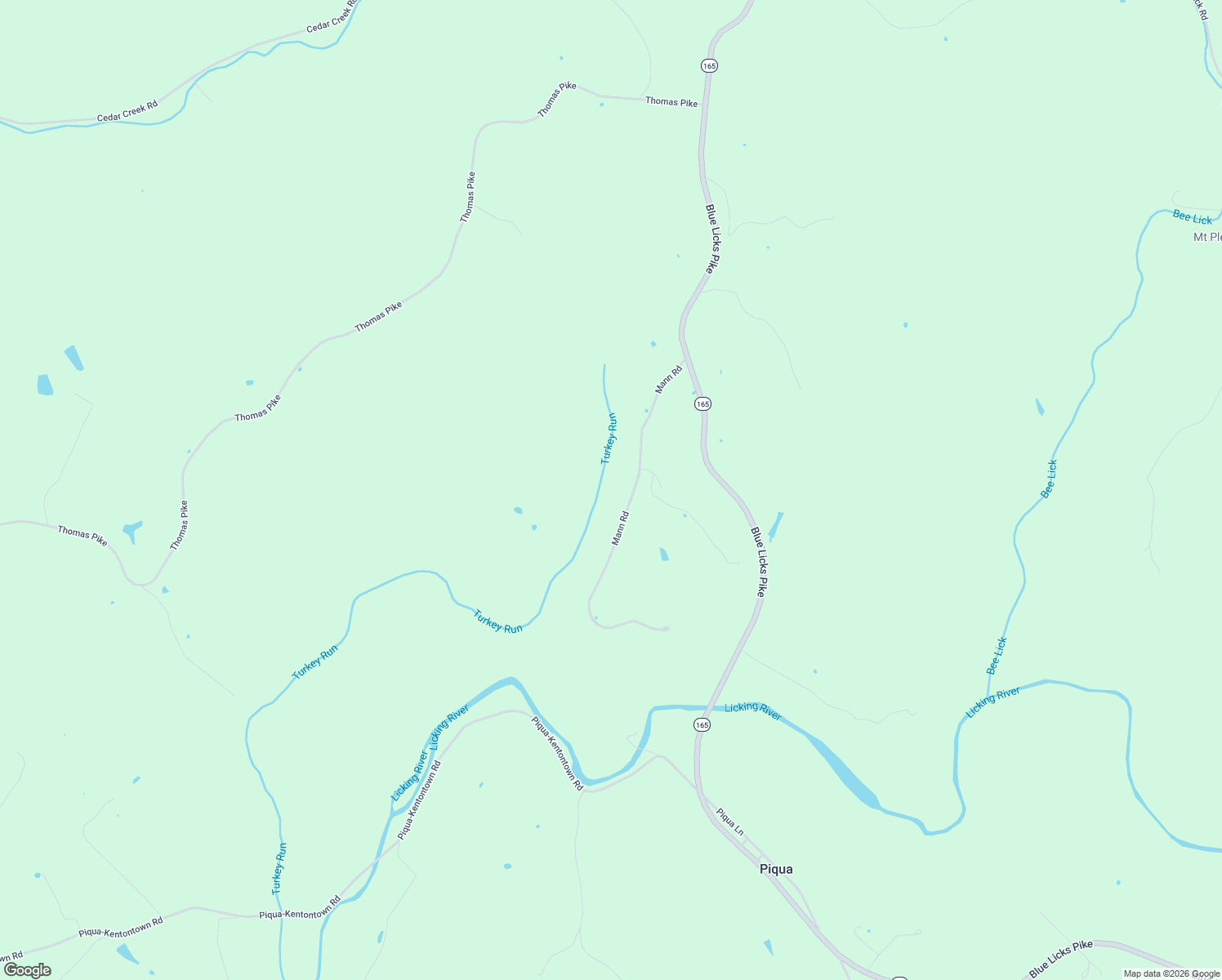 map of restaurants, bars, coffee shops, grocery stores, and more near 350 Mann Road in Mount Olivet