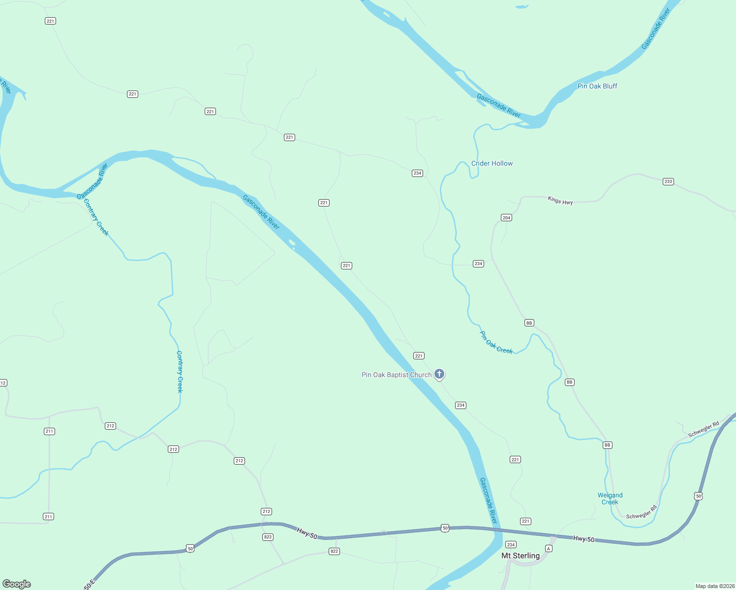 map of restaurants, bars, coffee shops, grocery stores, and more near River Road in Mount Sterling