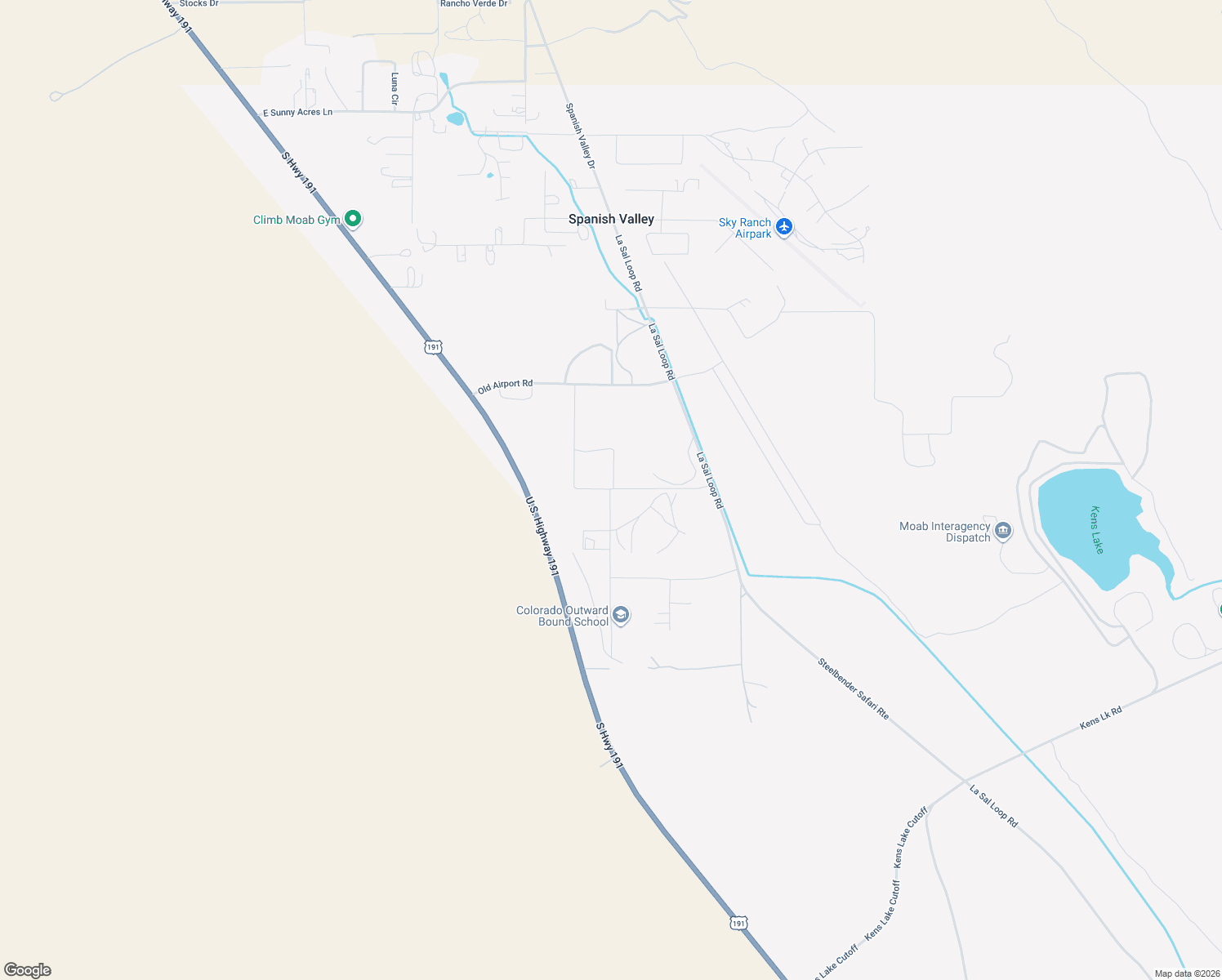 map of restaurants, bars, coffee shops, grocery stores, and more near Tangren Lane in Moab