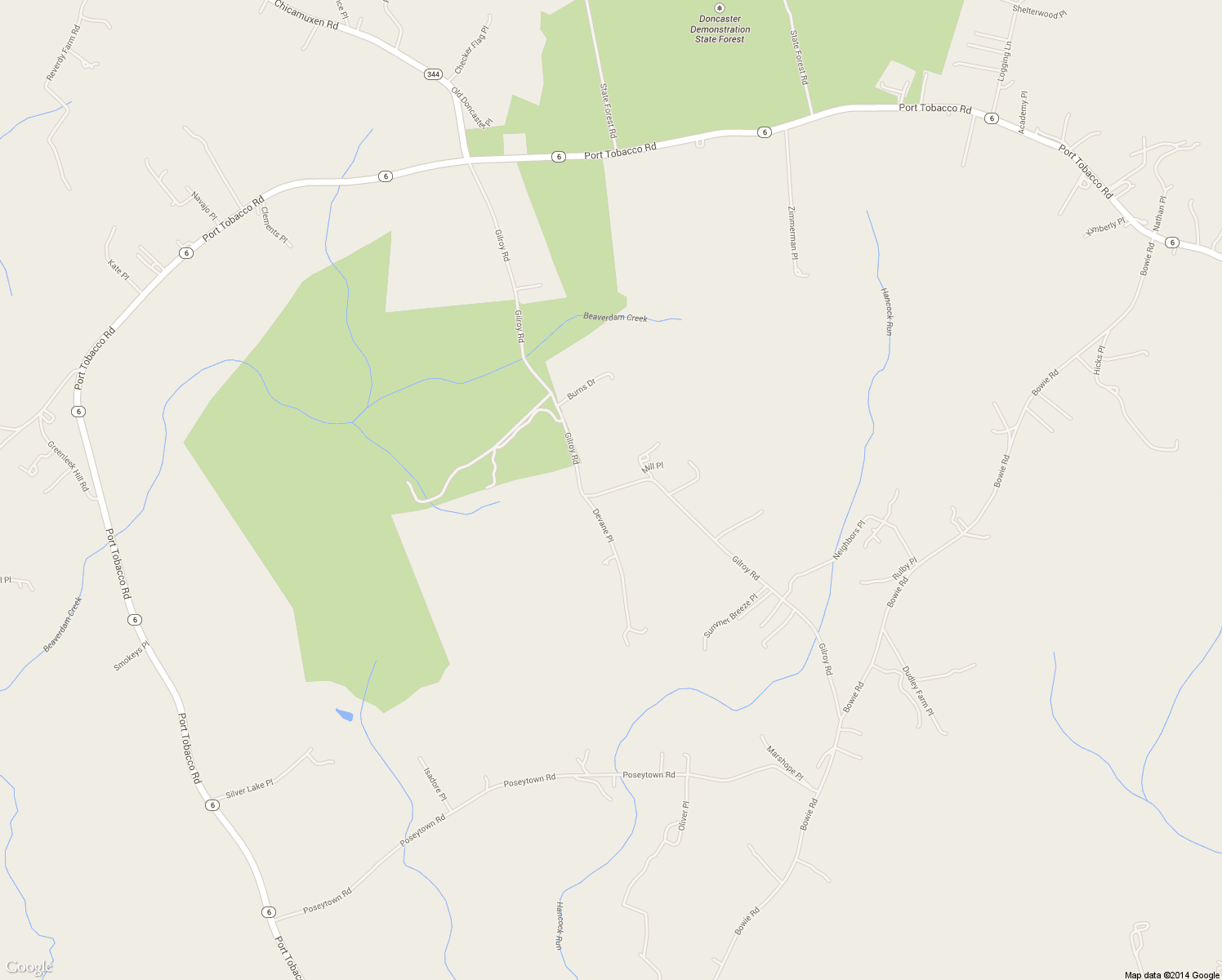 map of restaurants, bars, coffee shops, grocery stores, and more near 8305 Gilroy Road in Nanjemoy