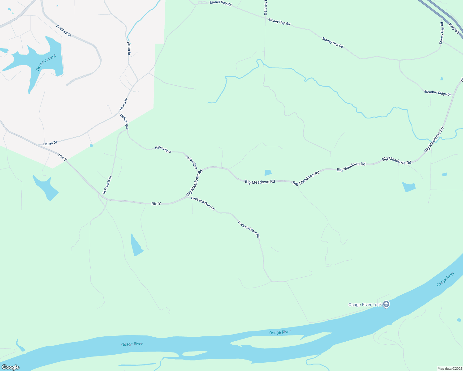 map of restaurants, bars, coffee shops, grocery stores, and more near 8318 Big Meadows Road in Jefferson City