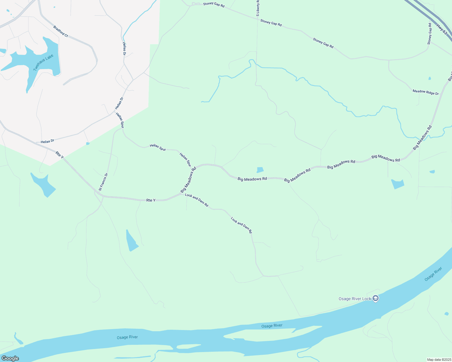 map of restaurants, bars, coffee shops, grocery stores, and more near 8318 Big Meadows Road in Jefferson City