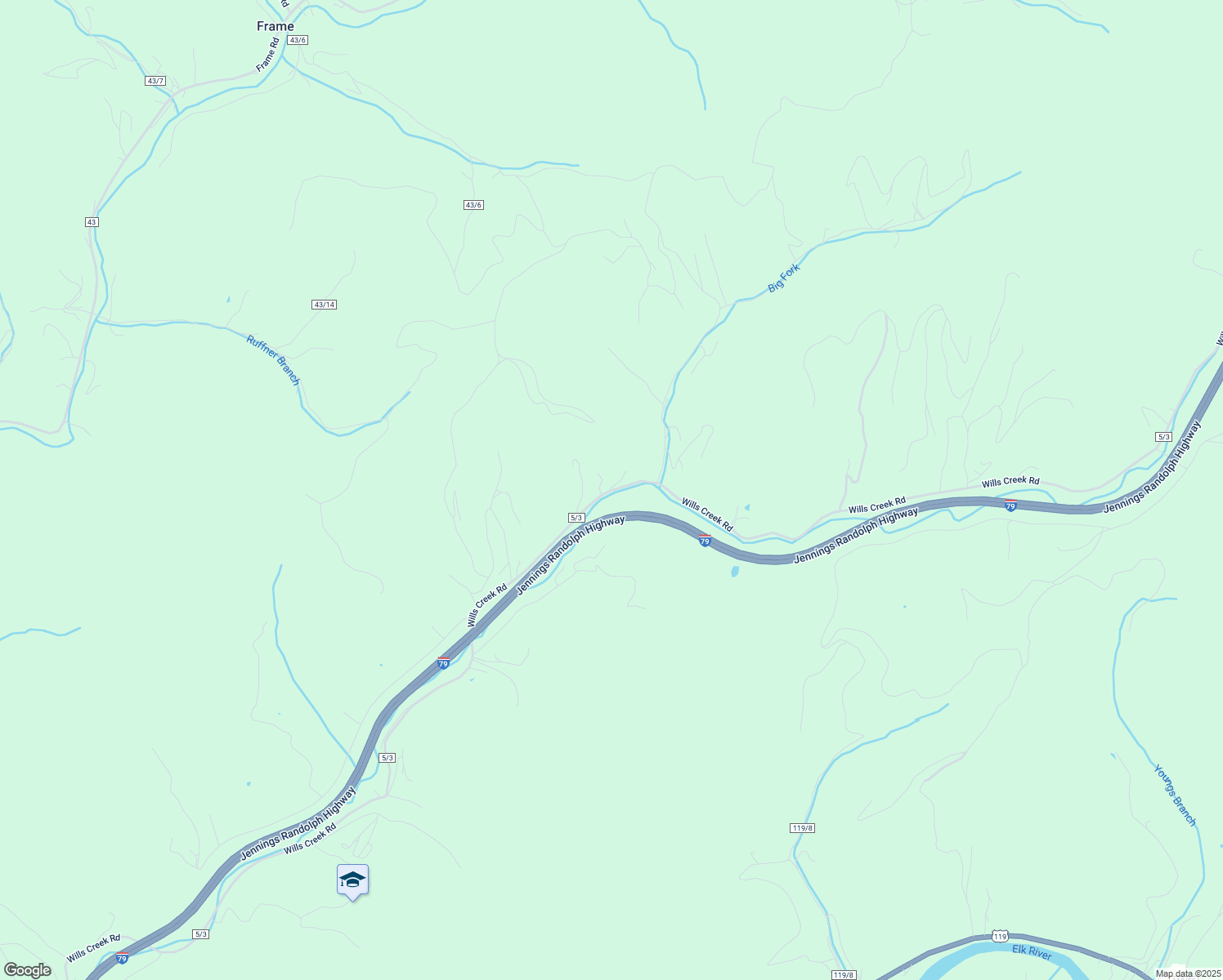 map of restaurants, bars, coffee shops, grocery stores, and more near 914 Wills Creek Road in Elkview