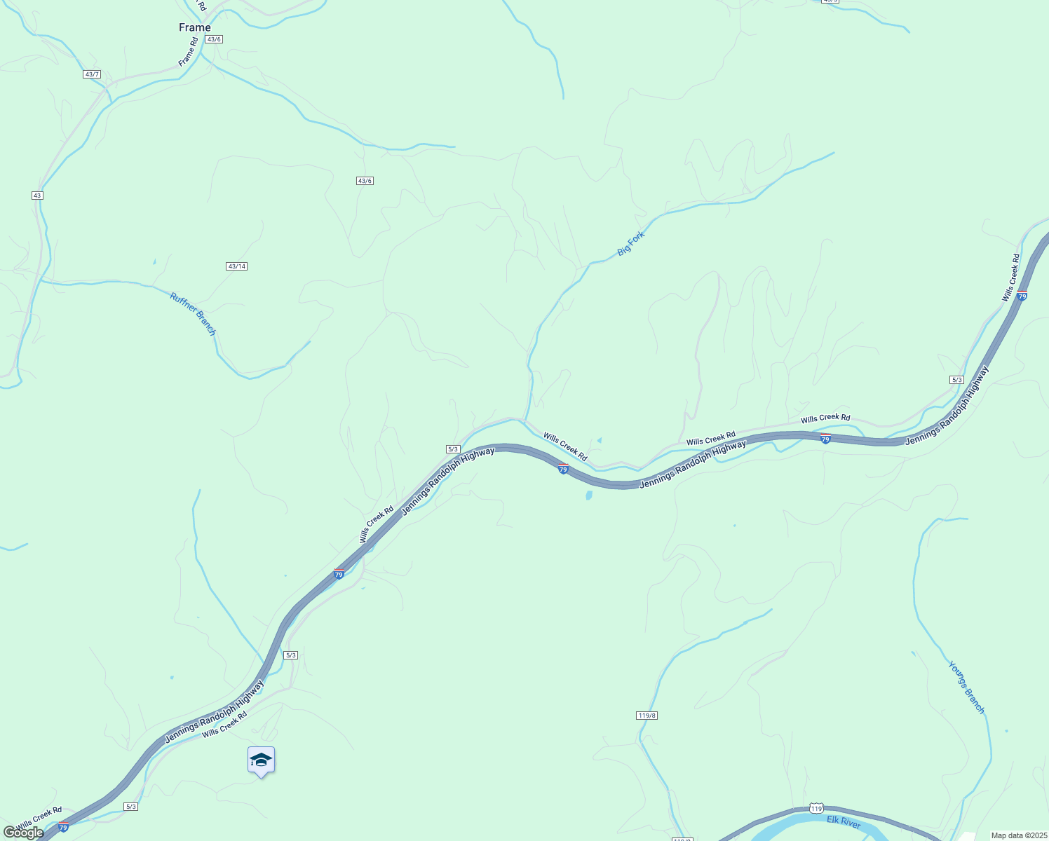 map of restaurants, bars, coffee shops, grocery stores, and more near 914 Wills Creek Road in Elkview