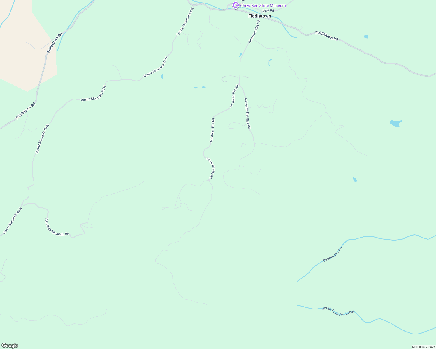 map of restaurants, bars, coffee shops, grocery stores, and more near 19160 American Flat Road in Fiddletown