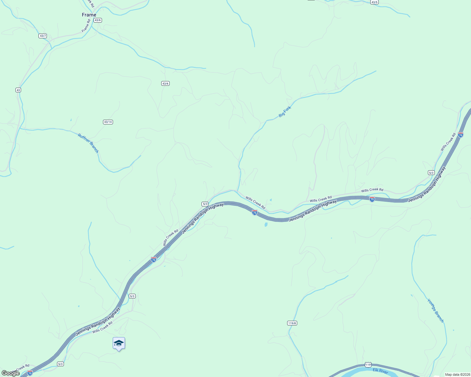 map of restaurants, bars, coffee shops, grocery stores, and more near 924 County Route 5/3 in Elkview