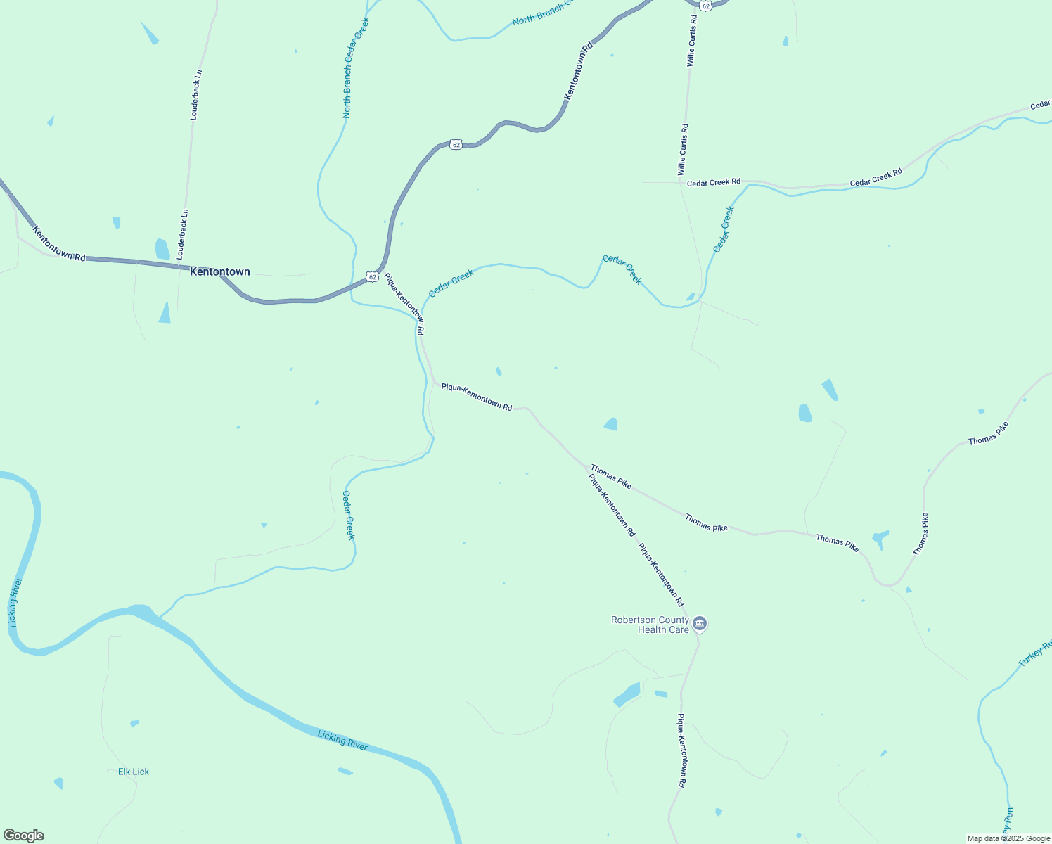 map of restaurants, bars, coffee shops, grocery stores, and more near 860 Piqua-Kentontown Road in Mount Olivet