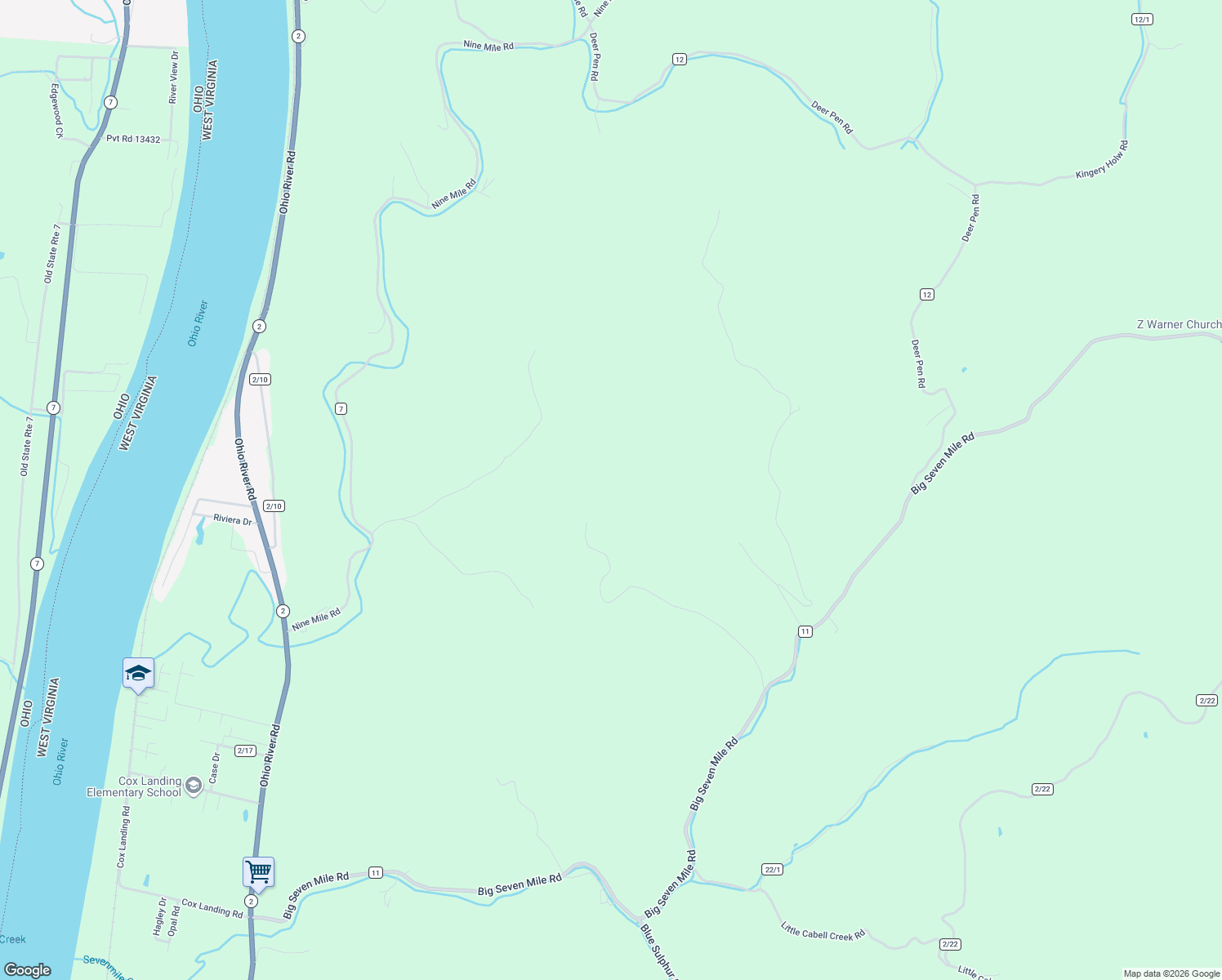 map of restaurants, bars, coffee shops, grocery stores, and more near 4852 Big Seven Mile Road in Lesage
