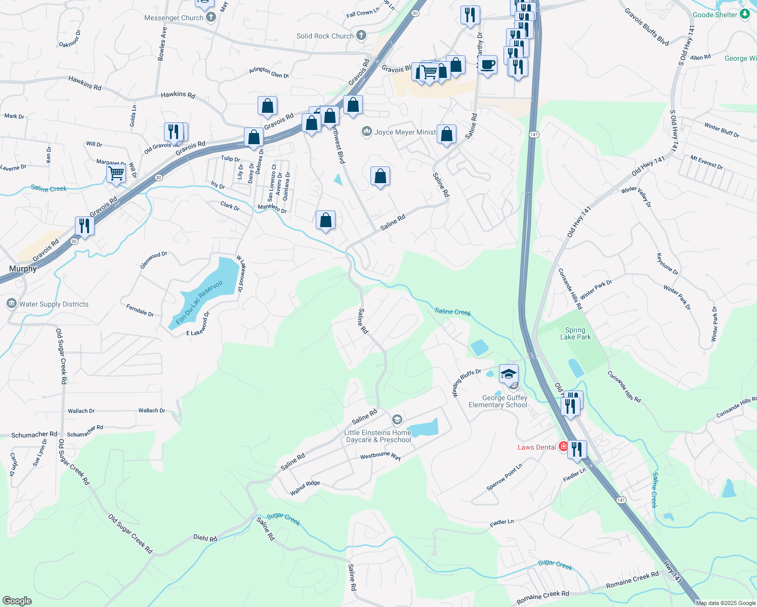 map of restaurants, bars, coffee shops, grocery stores, and more near 733 Boca Chica Drive in Fenton