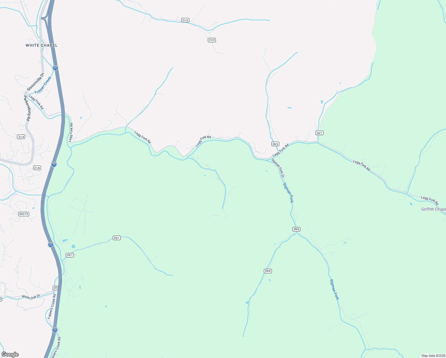 map of restaurants, bars, coffee shops, grocery stores, and more near 841 Young Hollow Road in Sissonville