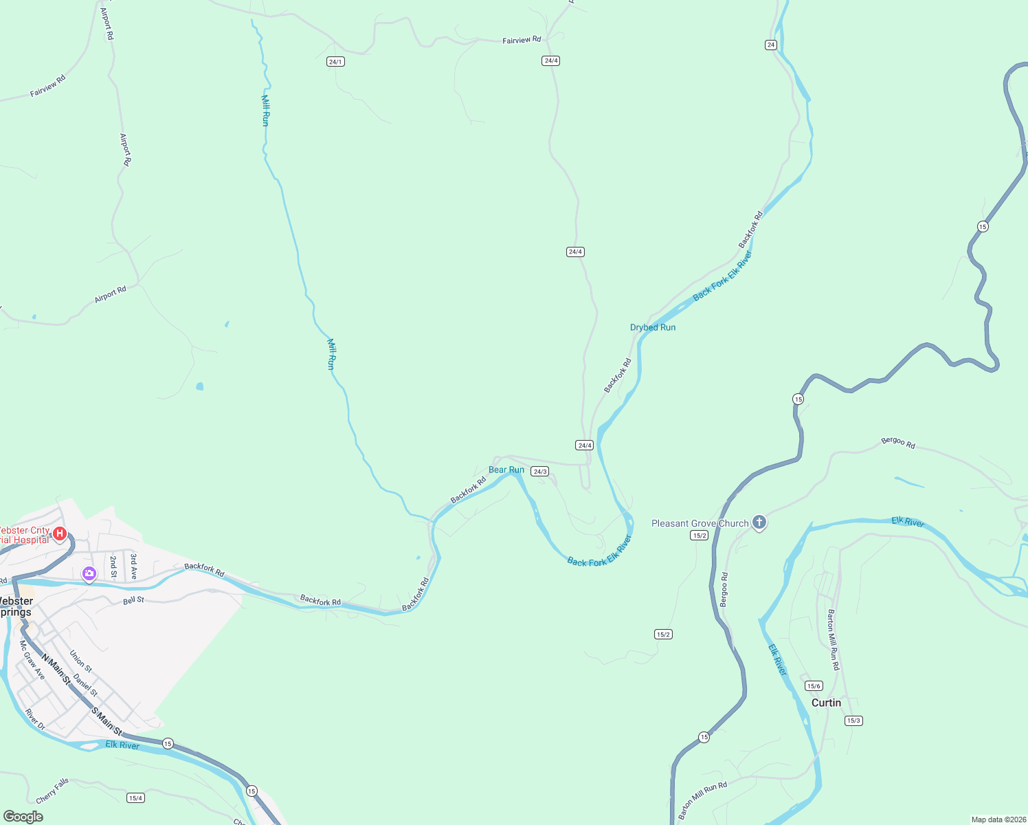 map of restaurants, bars, coffee shops, grocery stores, and more near 985 Bennett Avenue in Webster Springs
