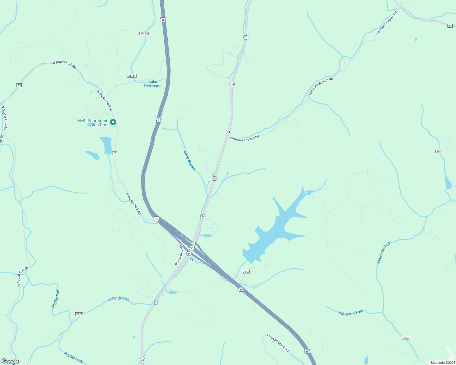 map of restaurants, bars, coffee shops, grocery stores, and more near 5931 West Virginia 34 in Winfield